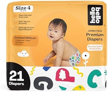 Hello Bello Premium Baby Diapers Size 1 I 32 Count of Disposable, Extra-Absorbent, Hypoallergenic Baby Diapers with Snug and Comfort Fit I Alphabet Soup Hello Bello