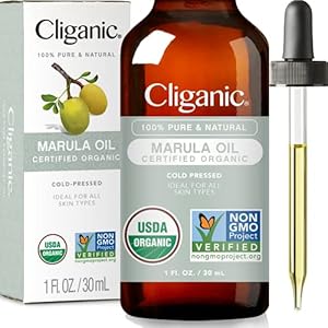 Cliganic Organic Marula Oil, 100% Pure - For Face & Hair | Natural Cold Pressed Unrefined Cliganic