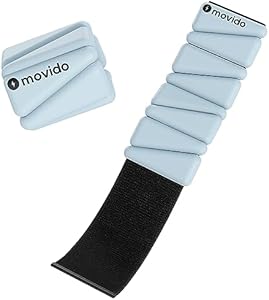 Movido Wrist and Ankle Weights | 1 lb each (2 per set) | Adjustable Workout Weights for Women and Men | Perfect for Yoga, Walking, Pilates, Hiking, Aerobics, Movement Movido