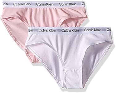 Calvin Klein Girls' Bikini with Logo Elastic (Pack of 2) Calvin Klein