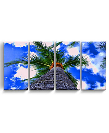 Набор для рисования на прибрежных стенах из 4-х частей Palms III на холсте, 24 "x 48" Ready2HangArt