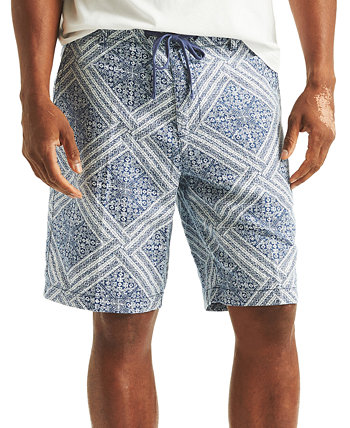 Men's 8-1/2" Printed Linen Drawstring Shorts Nautica