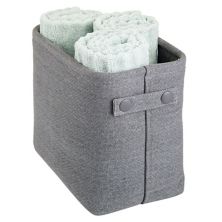 mDesign Narrow Bathroom Fabric Storage Bin Basket with Handles MDesign