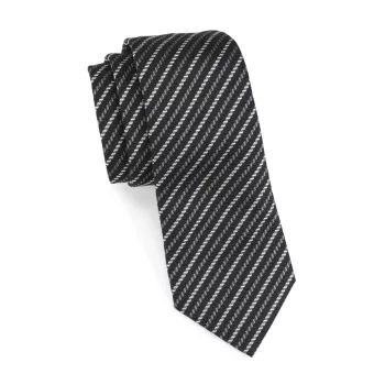 Жаккардовый шелковый галстук с геометрическим рисунком Emporio Armani