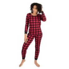Leveret Женская хлопковая пижама из двух частей в клетку черного и красного цвета XL Leveret