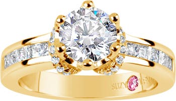 Серебряное свадебное кольцо с позолоченным покрытием CZ Suzy Levian
