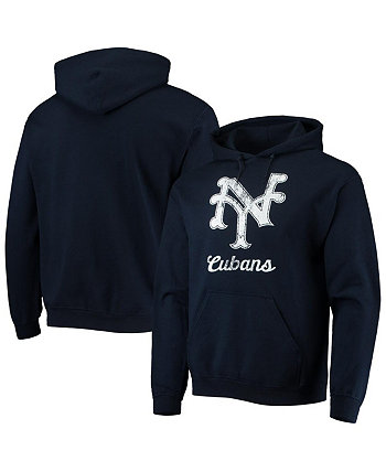 Мужской темно-синий пуловер с капюшоном и логотипом New York Cubans Negro League Stitches