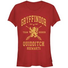 Juniors' Harry Potter Gryffindor Quidditch Fitted Graphic Tee Harry Potter