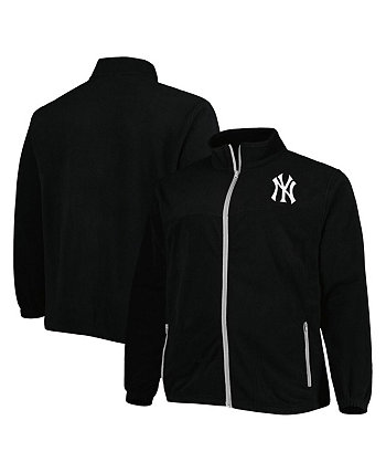 Мужская черная куртка New York Yankees Big and Tall Polar с молнией во всю длину Profile