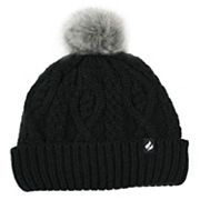 Women's Heat Holders Heatweaver Lined Cable Knit Pom Hat Heat Holders