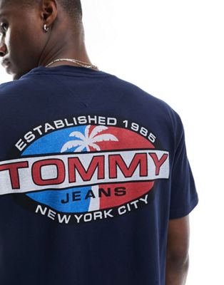 Tommy Jeans graphic backprint palm tree T-shirt in navy Tommy Jeans