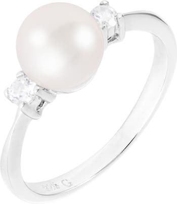 Кольцо из стерлингового серебра 7-8 мм с культивированным пресноводным жемчугом Splendid Pearls