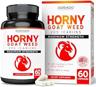 Horny Goat Weed For Men and Women - [20% Icariins Max Strength] - Stamina, Endurance, Circulation, Joint & Back Support - Maca Root, Ginseng, Yohimbine, Tribulus, L-Arginine - USA Made - 60 Count DORADO NUTRITION