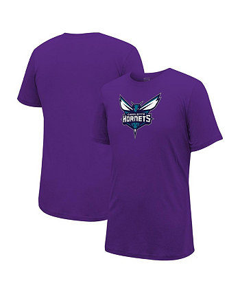 Мужская и женская фиолетовая футболка с логотипом Charlotte Hornets Primary Stadium Essentials