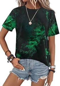 SOFIA'S CHOICE Tie Dye Shirt Women Short Sleeve Tee Shirt Crew Neck Casual Summer Tops SOFIA"S CHOICE