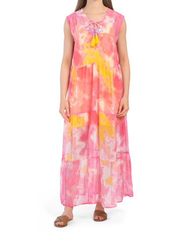Макси-платье на подкладке с принтом Totally Tie Dye AMERICA & BEYOND