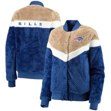 Женская куртка на кнопках G-III 4Her от Carl Banks Royal/кремовая Buffalo Bills Riot Squad Sherpa In The Style