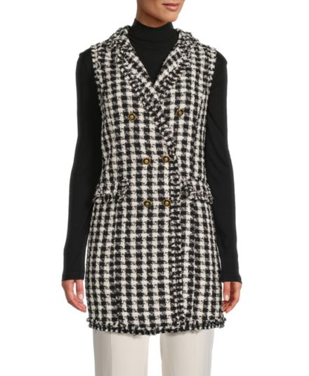 Houndstooth Tunic Vest Adrianna Papell