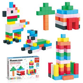 Magnet Cube Building Blocks 108 Pieces 1.2&#34; Magnetic Cubes PicassoTiles