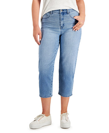 Укороченные джинсы Petite Straight, созданные для Macy's Style & Co