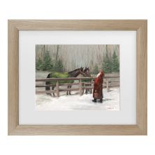 Санта с лошадьми в рамке Trademark Fine Art