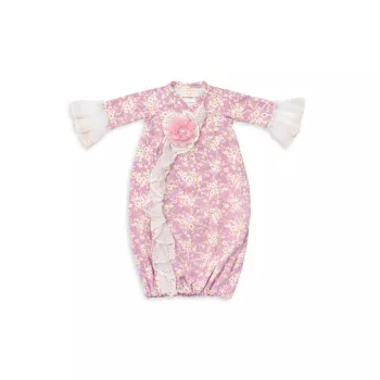 Baby Girl's Lavender Garden Stretch-Cotton Nightgown Haute Baby