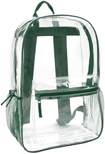 Детский рюкзак Trail maker Clear Backpack Heavy Duty с мягкими лямками, боковыми карманами для детей, мальчиков, девочек, для школы и мероприятий, одобренных стадионами Trail maker