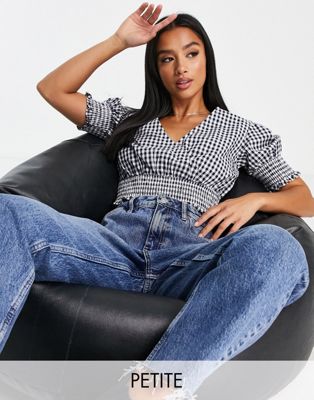 Influence Petite crop top set in gingham Influence Petite