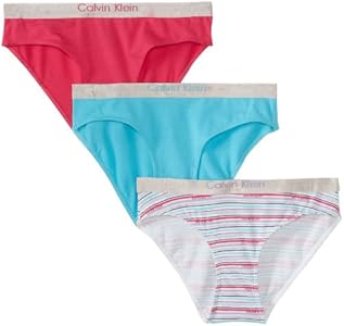 Calvin Klein Big Girls' Ck 3 Pack Chrome Fashion Bikini Briefs Calvin Klein