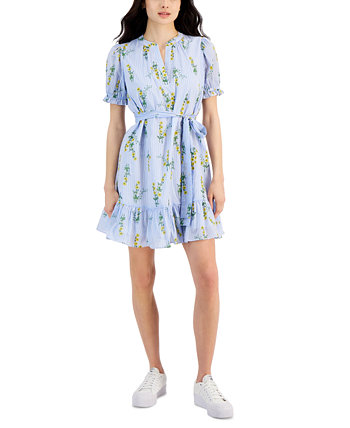 Женское хлопковое платье в цветочную полоску с завязкой на талии Nautica Jeans