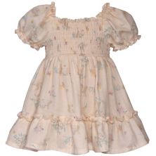 Платье с присборенным кроликом и принтом кролика для малышей и малышей Bonnie Jean Bonnie Jean
