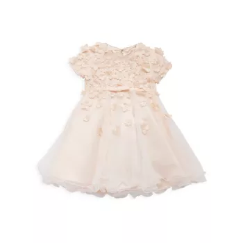 Для маленьких девочек &amp; Платье из органзы с цветочной аппликацией для маленькой девочки Joan Calabrese