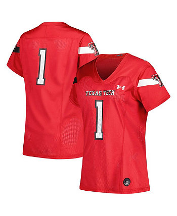 Женская футболка №1 Red Texas Tech Red Raiders Replica Football Jerseys Under Armour