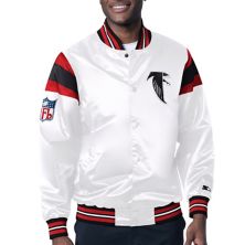Мужская стартовая белая/красная университетская куртка Atlanta Falcons Vintage атласная с застежкой на пуговицы Starter