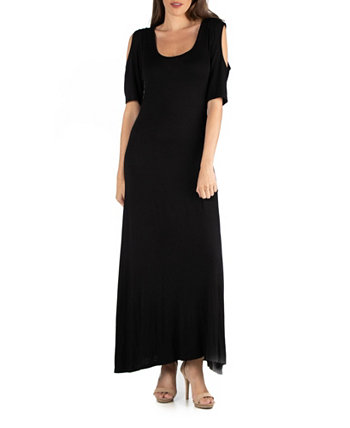 Женское макси-платье с короткими рукавами и открытыми плечами 24seven Comfort Apparel