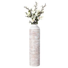 Modern Ribbed Trumpet Style Designed Table Vase for Entryway Dining or Living Room Uniquewise