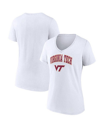 Белая женская футболка Virginia Tech Hokies Evergreen Campus с v-образным вырезом Fanatics