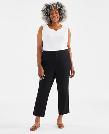 Plus Size Mid-Rise Straight Leg Pants, Created for Macy's Style & Co