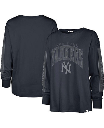 Женская темно-синяя футболка New York Yankees с длинным рукавом '47 Brand