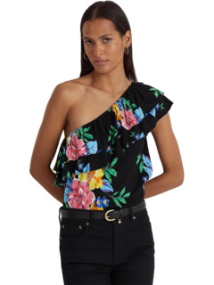 Трикотажный топ на одно плечо с цветочным принтом LAUREN Ralph Lauren