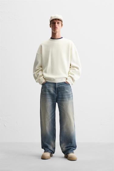 Мужская Толстовка Zara WASHED CREW NECK ZARA