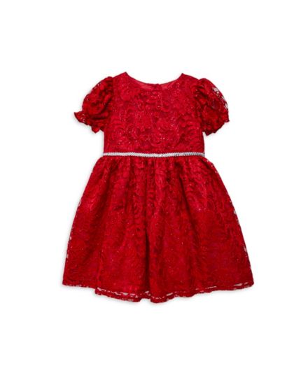 Baby Girl&#8217;s Sequin Lace Dress Purple Rose