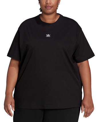 Хлопковая футболка больших размеров с круглым вырезом Adidas