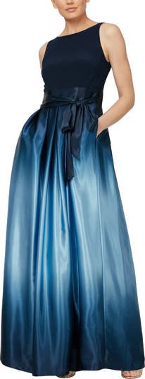 Атласное платье с эффектом омбре SLNY