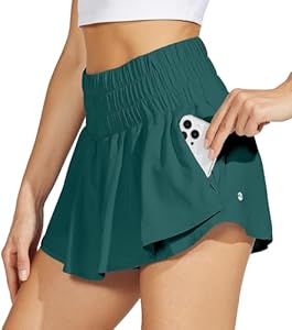 Willit Women's Running Skirt Shorts with Zip Pocket Flowy Athletic Workout Tennis Skorts High Waisted Willit