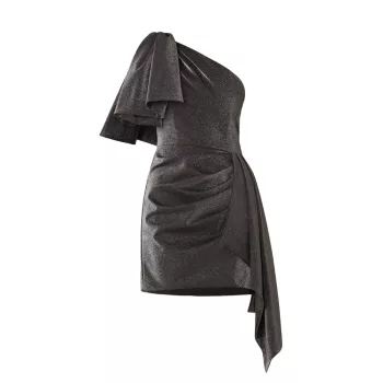 Мини-платье Catalaya на одно плечо цвета металлик Shoshanna