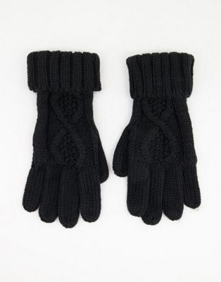 Черные вязаные перчатки Boardmans Boardmans
