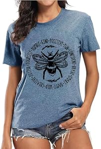 Bee Kind Shirt Womens Graphic Tshirts Funny Inspirational Teacher Shirt Novelty Casual Short Sleeve Tee Top Atearer