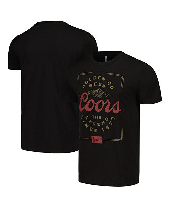 Мужская и женская черная рваная футболка Coors в винтажном стиле Mad Engine
