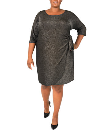 Платье-футляр большого размера с блестками и завязками по бокам Robbie Bee
